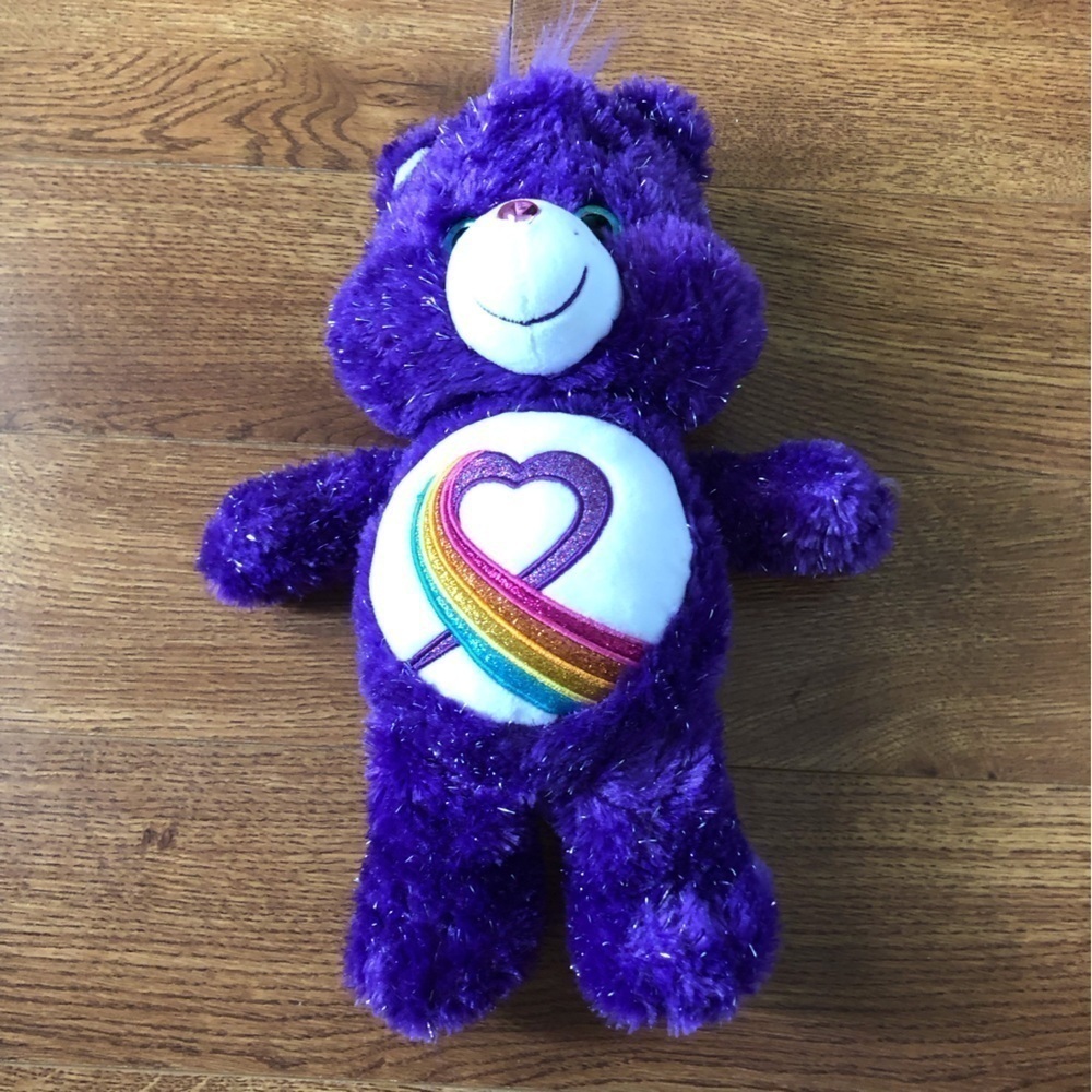 Care bears purple glitter anniversary stuffed bear